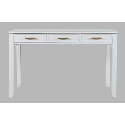 Gramercy Mid-Century Modern Chevron Three Drawer USB Charging Desk