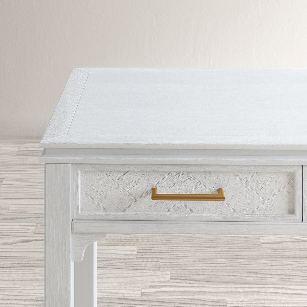Gramercy Mid-Century Modern Chevron Three Drawer USB Charging Desk