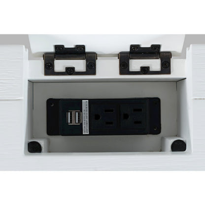 Gramercy Mid-Century Modern Chevron Three Drawer USB Charging Desk