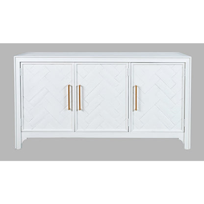 Gramercy Mid-Century Modern Chevron Three Door 60" Accent Cabinet