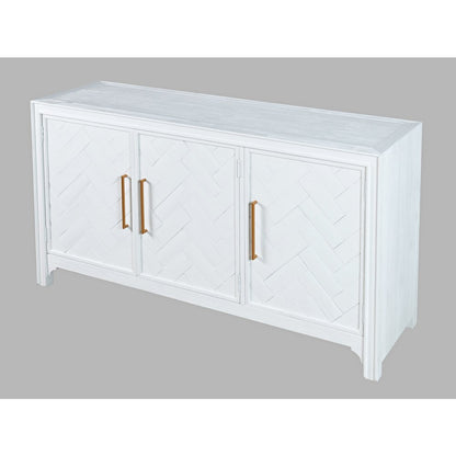Gramercy Mid-Century Modern Chevron Three Door 60" Accent Cabinet