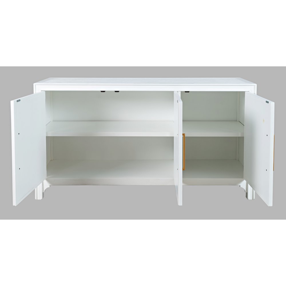Gramercy Mid-Century Modern Chevron Three Door 60" Accent Cabinet