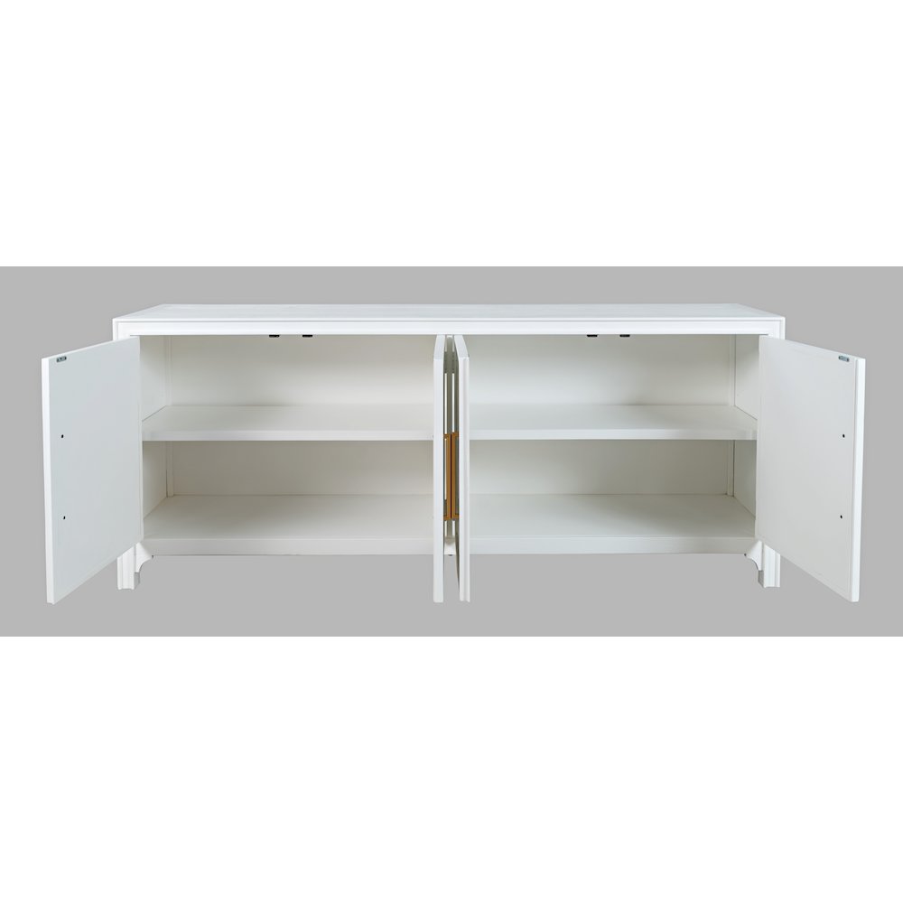 Gramercy Mid-Century Modern Chevron Four Door 79" Accent Cabinet