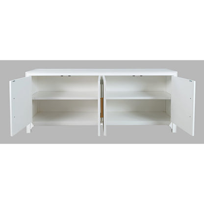 Gramercy Mid-Century Modern Chevron Four Door 79" Accent Cabinet
