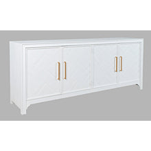 Gramercy Mid-Century Modern Chevron Four Door 79" Accent Cabinet