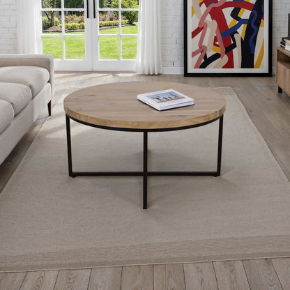 Ames Solid Wood Modern 36" Round Coffee Table