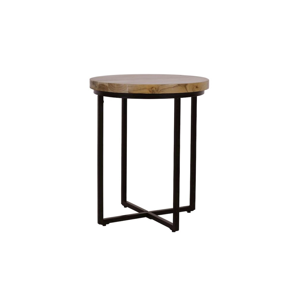 Ames Solid Wood Modern 20" Round End Table