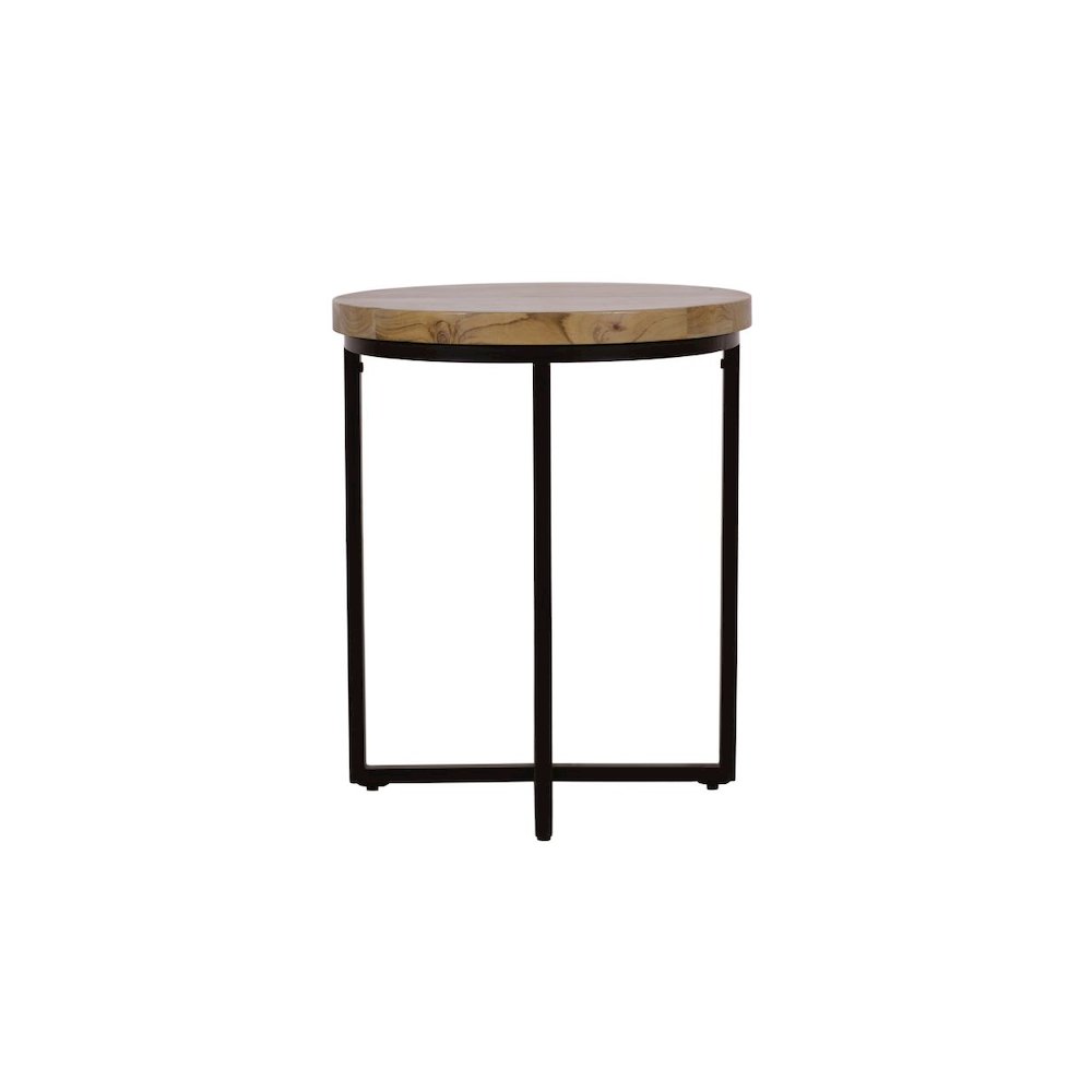 Ames Solid Wood Modern 20" Round End Table