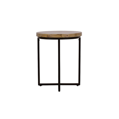 Ames Solid Wood Modern 20" Round End Table