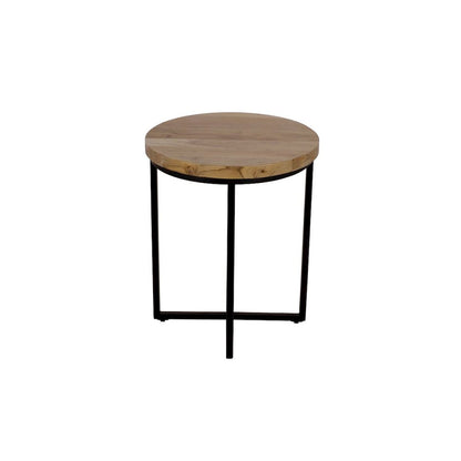 Ames Solid Wood Modern 20" Round End Table