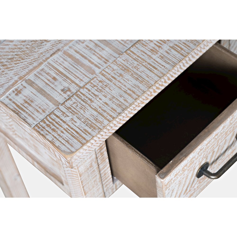 North Coast 42" Washed Finish Three Drawer USB Charging Sofa Table
