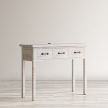 North Coast 42" Washed Finish Three Drawer USB Charging Sofa Table