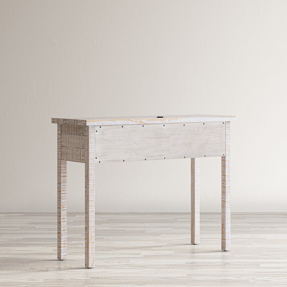 North Coast 42" Washed Finish Three Drawer USB Charging Sofa Table