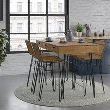 Rollins 52" Solid Hardwood Modern Counter Dining Table with Storage