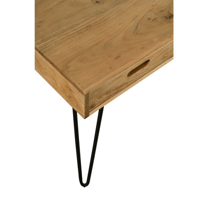 Rollins 52" Solid Hardwood Modern Counter Dining Table with Storage