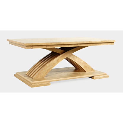 Anthology Contemporary 48" Curved Base Coffee Table with Caster Wheels