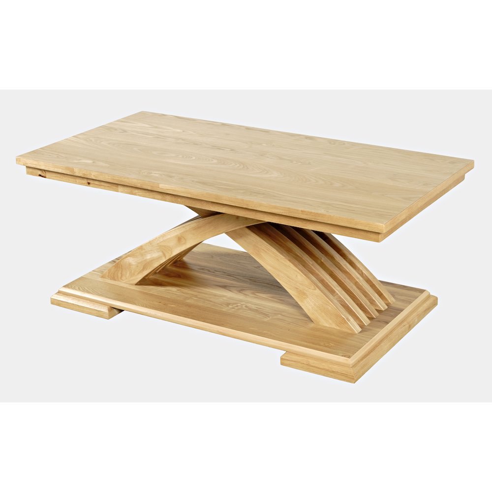 Anthology Contemporary 48" Curved Base Coffee Table with Caster Wheels