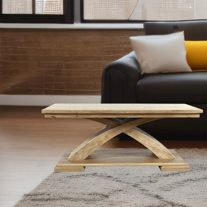Anthology Contemporary 48" Curved Base Coffee Table with Caster Wheels