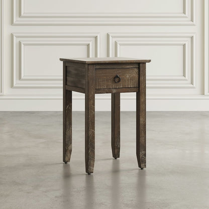 Devon Farmhouse Distressed Solid Wood End Table