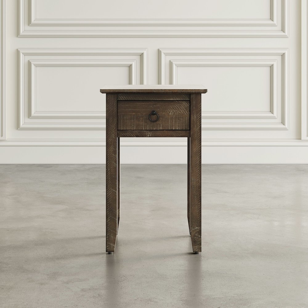 Devon Farmhouse Distressed Solid Wood End Table