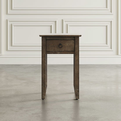 Devon Farmhouse Distressed Solid Wood End Table