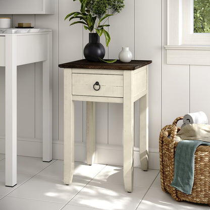Devon Farmhouse Distressed Solid Wood End Table