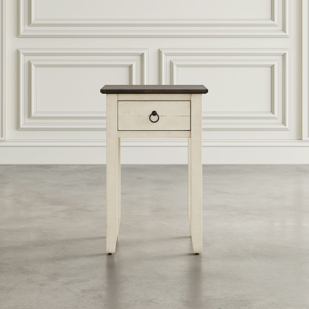 Devon Farmhouse Distressed Solid Wood End Table