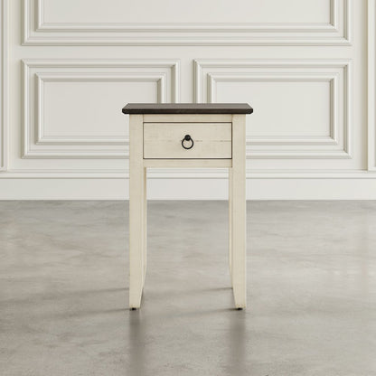 Devon Farmhouse Distressed Solid Wood End Table