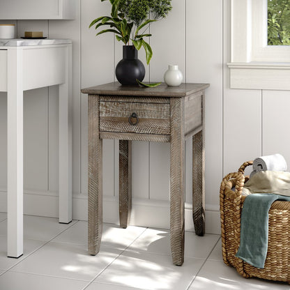 Devon Farmhouse Distressed Solid Wood End Table