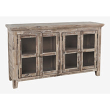 Rustic Shores 54" Coastal Distressed Acacia Four-Door Credenza Cabinet