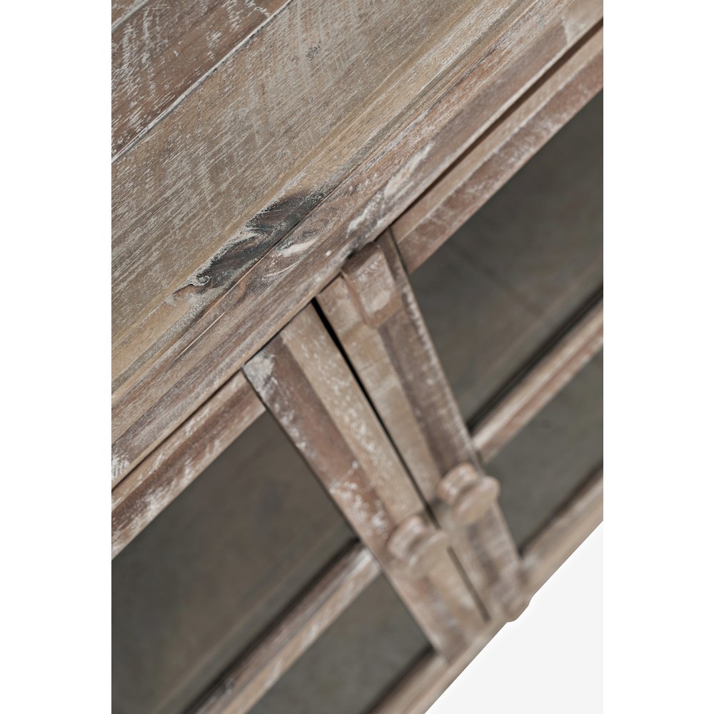 Rustic Shores 54" Coastal Distressed Acacia Four-Door Credenza Cabinet