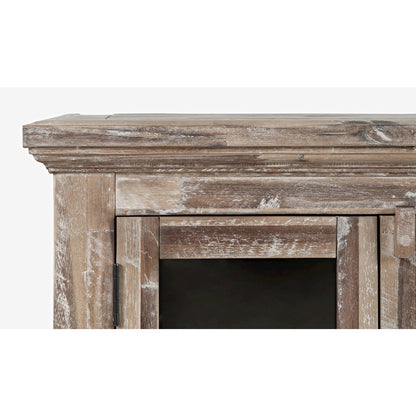 Rustic Shores 54" Coastal Distressed Acacia Four-Door Credenza Cabinet
