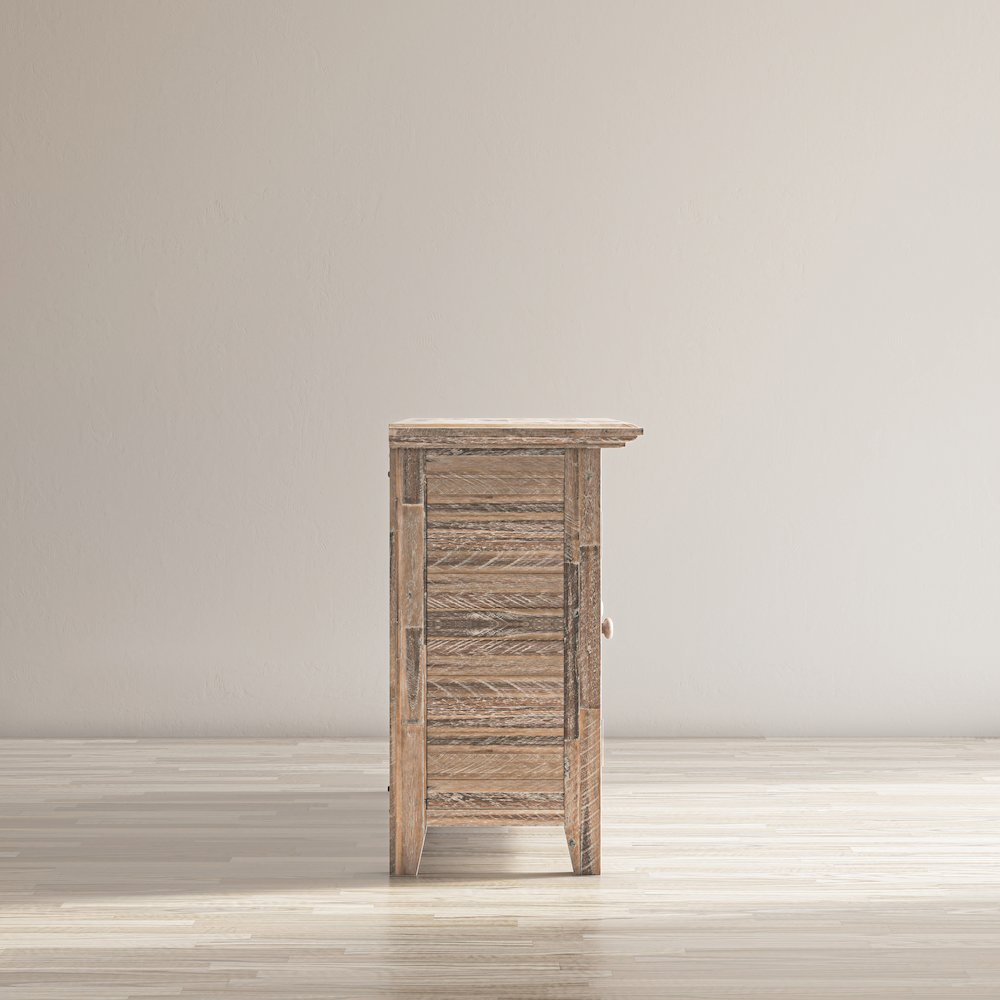Rustic Shores 54" Coastal Distressed Acacia Four-Door Credenza Cabinet
