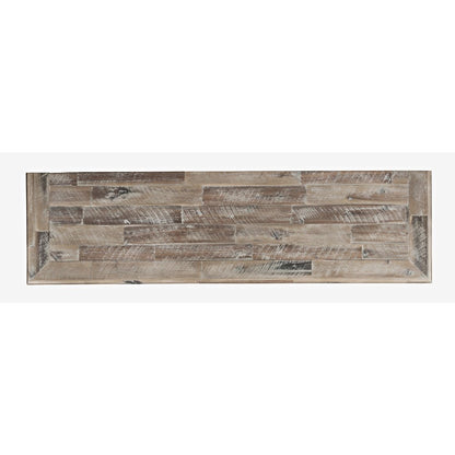 Rustic Shores 54" Coastal Distressed Acacia Four-Door Credenza Cabinet