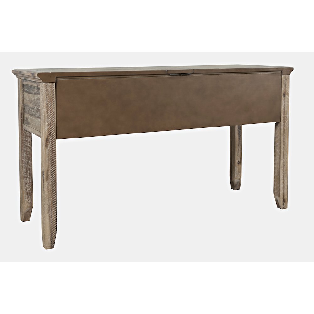 Rustic Shores Coastal Style Distressed Acacia USB Charging Desk