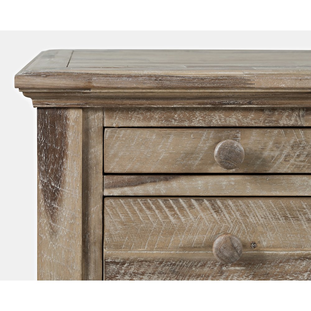 Rustic Shores Coastal Style Distressed Acacia USB Charging Desk
