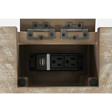 Rustic Shores Coastal Style Distressed Acacia USB Charging Desk