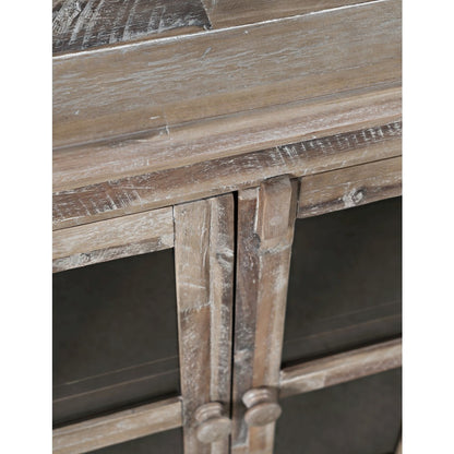 Rustic Shores 70" Coastal Distressed Acacia Six-Door Sideboard Cabinet