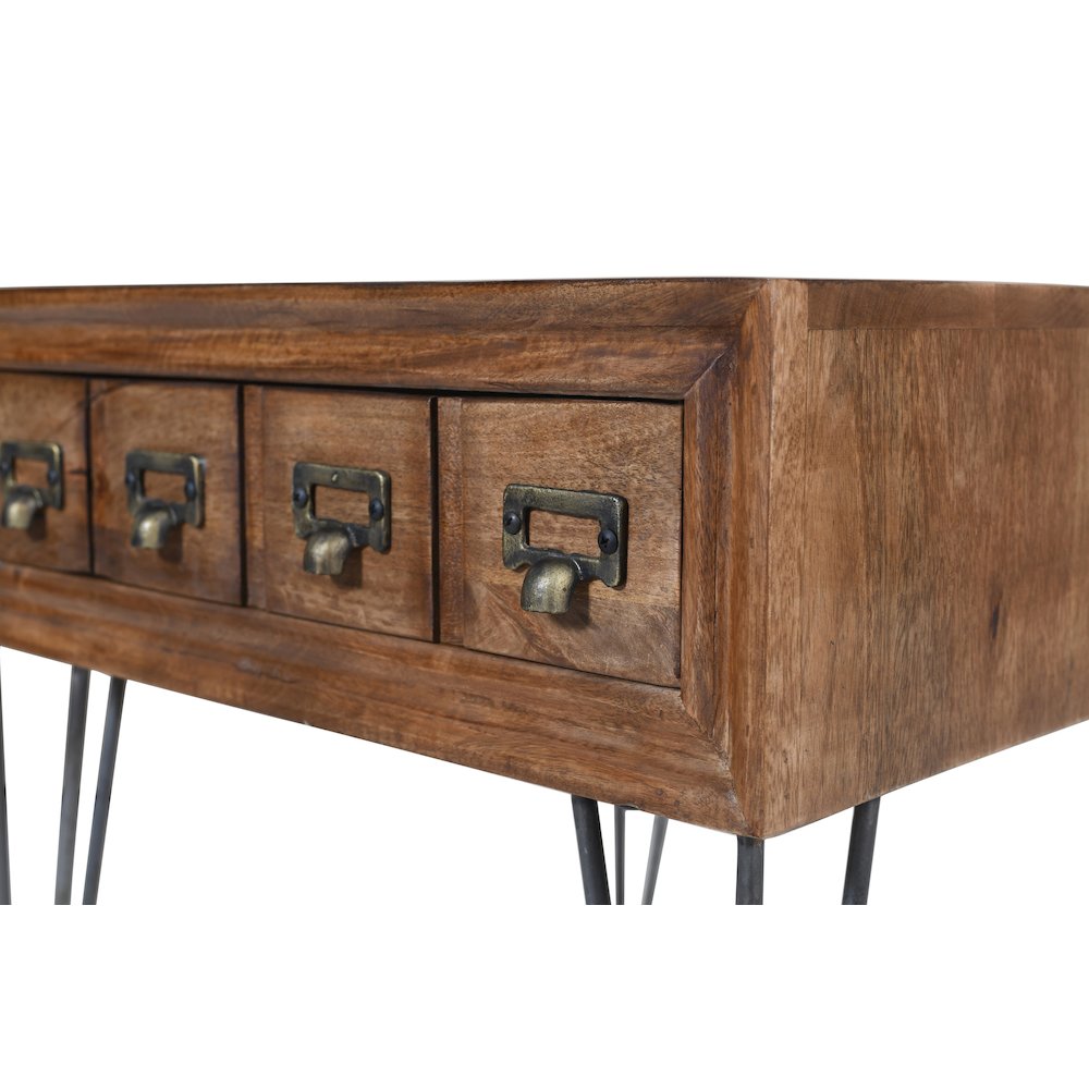 American Vintage Solid Wood Coffee Table with Apothecary Drawers