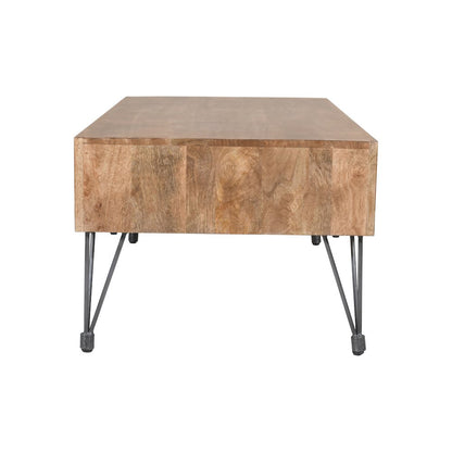 American Vintage Solid Wood Coffee Table with Apothecary Drawers