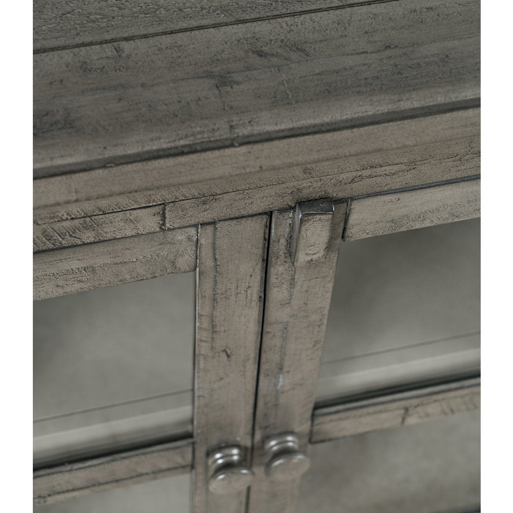 Rustic Shores 54" Coastal Distressed Acacia Four-Door Credenza Cabinet