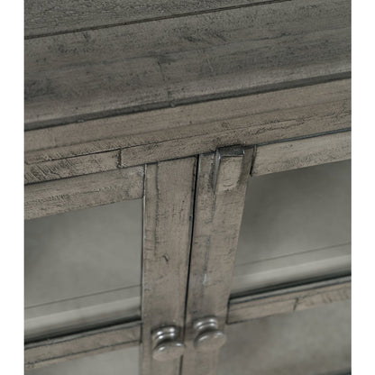 Rustic Shores 54" Coastal Distressed Acacia Four-Door Credenza Cabinet