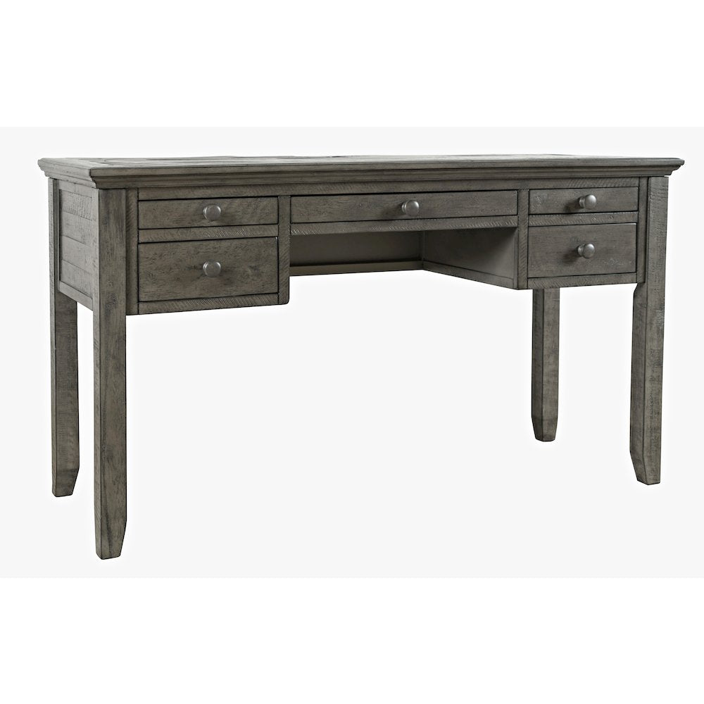 Rustic Shores Coastal Style Distressed Acacia USB Charging Desk