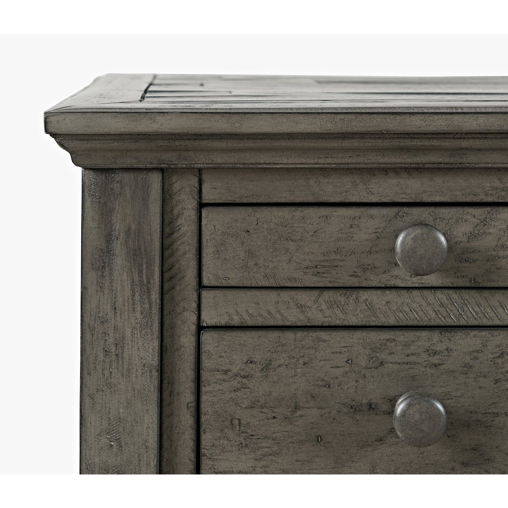 Rustic Shores Coastal Style Distressed Acacia USB Charging Desk