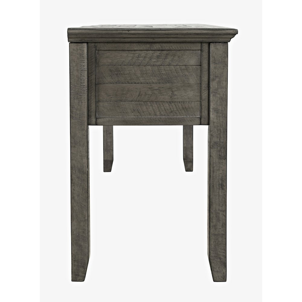 Rustic Shores Coastal Style Distressed Acacia USB Charging Desk