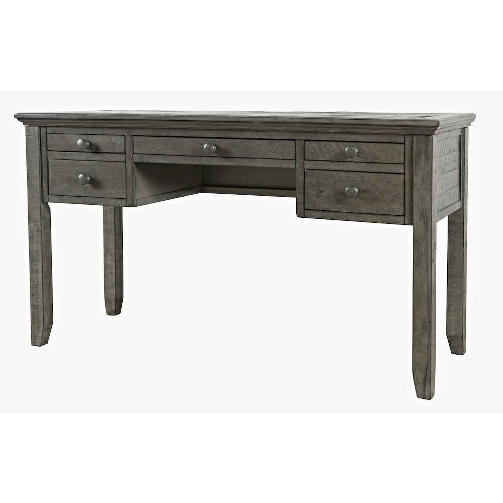 Rustic Shores Coastal Style Distressed Acacia USB Charging Desk