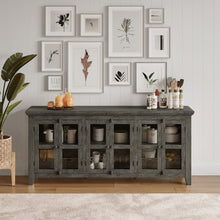 Rustic Shores 70" Coastal Distressed Acacia Six-Door Sideboard Cabinet