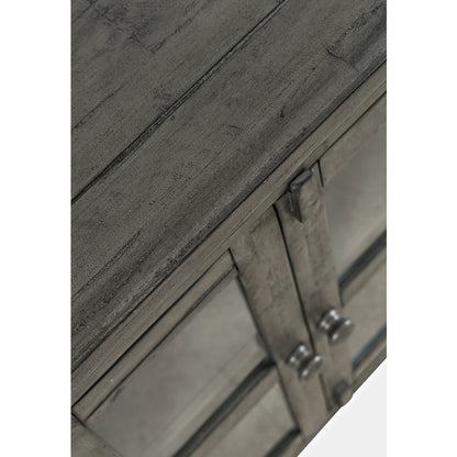 Rustic Shores 70" Coastal Distressed Acacia Six-Door Sideboard Cabinet