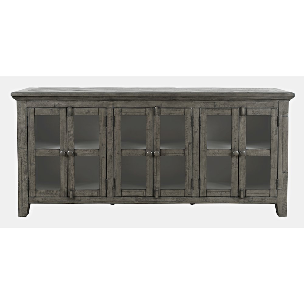 Rustic Shores 70" Coastal Distressed Acacia Six-Door Sideboard Cabinet
