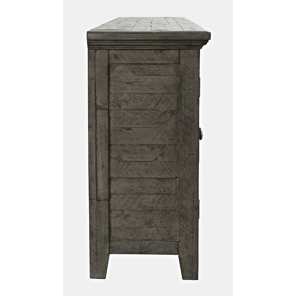 Rustic Shores 70" Coastal Distressed Acacia Six-Door Sideboard Cabinet